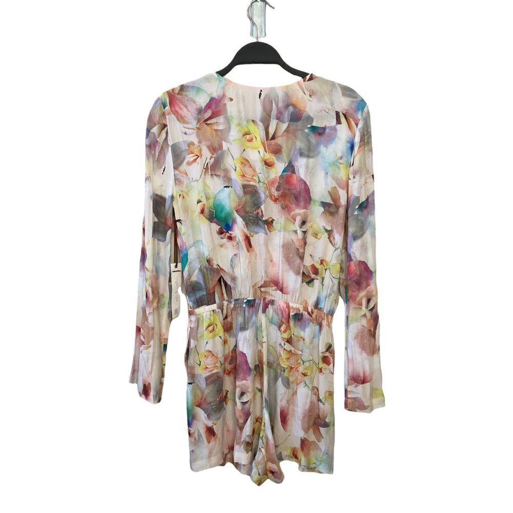 Willow & Clay Floral Slight Bell Sleeve V-Neck Elastized Waist Romper Size Mediu - Picture 2 of 10